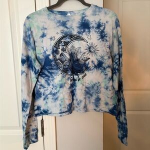 No Boundaries Blue Tie-Dye Long Sleeve Tee